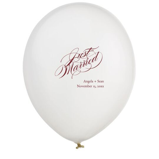 Romantic Just Married Latex Balloons